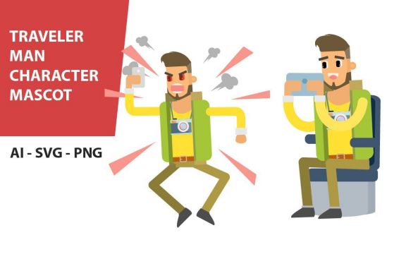 Traveler Man Character Vector Vol. 5