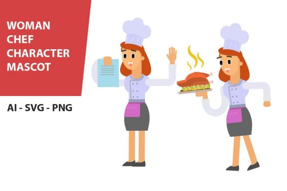 Woman Chef Character Vector Vol. 5