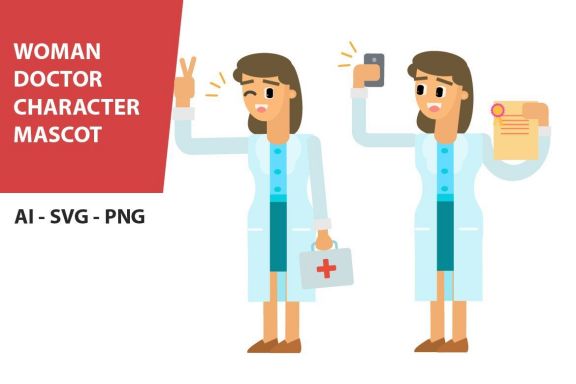 Woman Doctor Character Vector Vol. 5