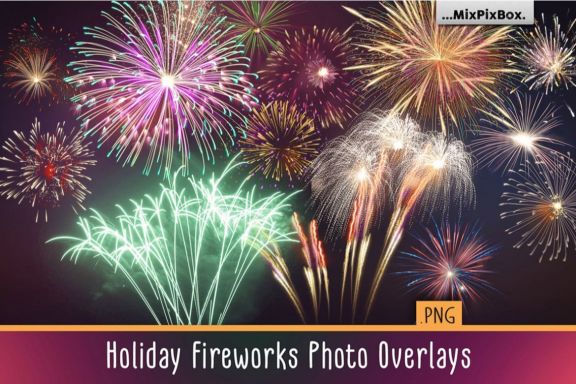 Holiday Fireworks Overlays