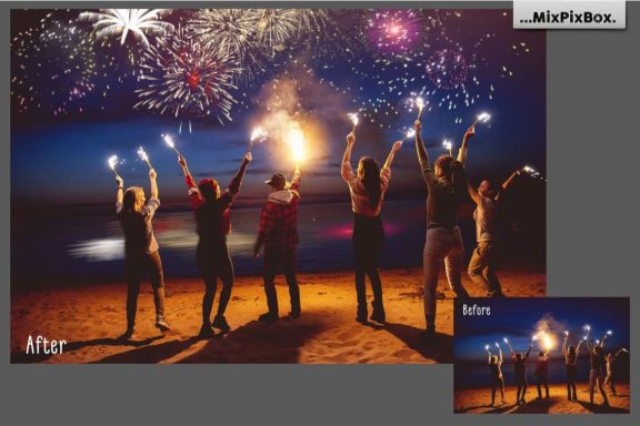Holiday Fireworks Overlays