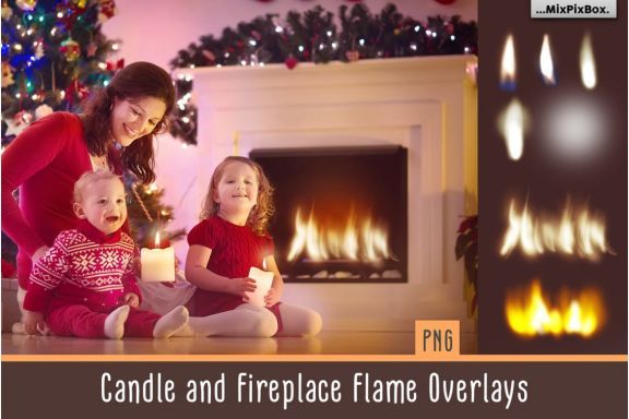 Candle and Fireplace Flame Overlays