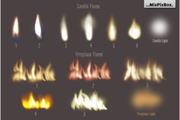 Candle and Fireplace Flame Overlays