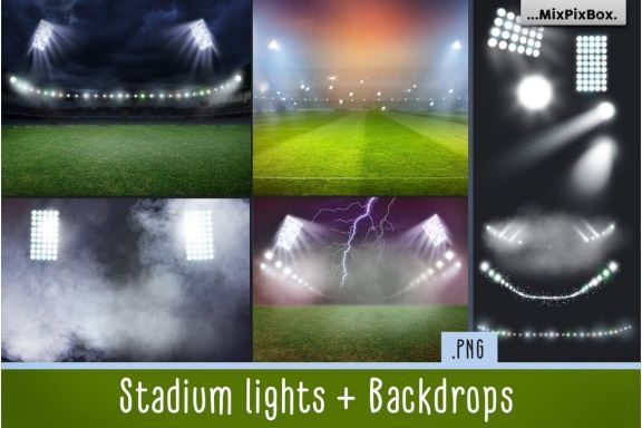Stadium Lights Overlays + Backdrops