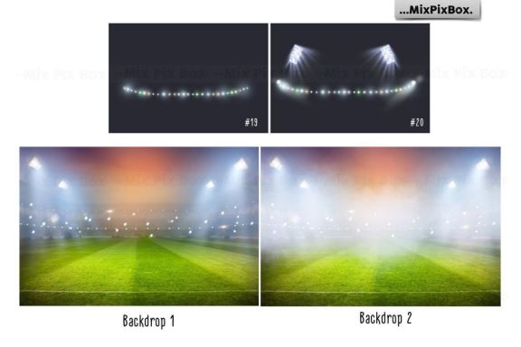 Stadium Lights Overlays + Backdrops