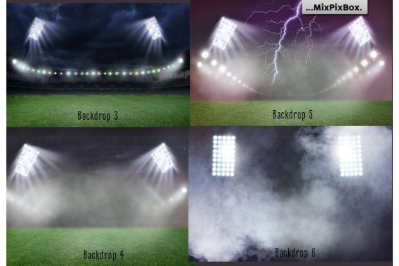 Stadium Lights Overlays + Backdrops