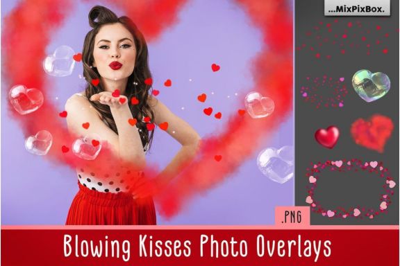Blowing Kisses Photo Overlays