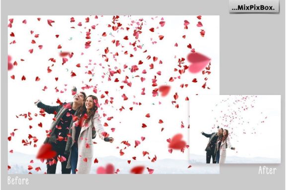 Red Paper Hearts Overlays