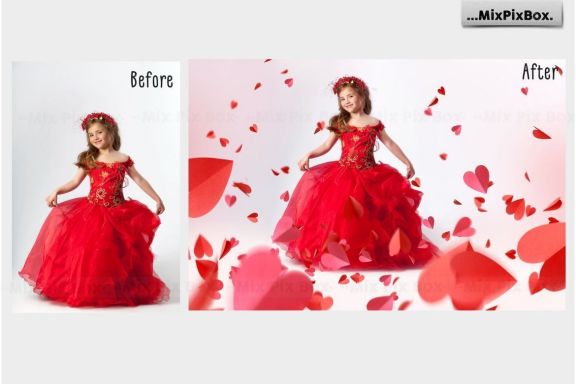 Red Paper Hearts Overlays