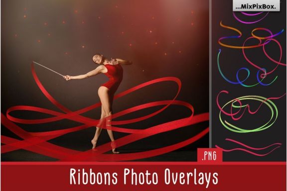 55 Ribbons Transparent Overlays
