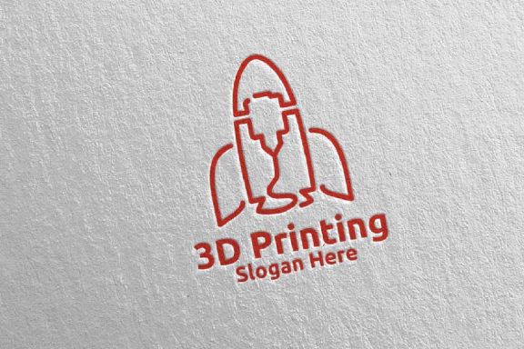 Rocket 3D Printing Company Logo Design 59