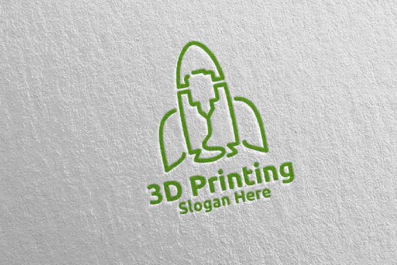 Rocket 3D Printing Company Logo Design 59