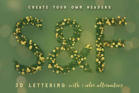 Summer Flower - 3D Lettering