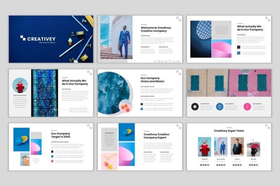 Creativey - Simple Color Pop Business PowerPoint Template