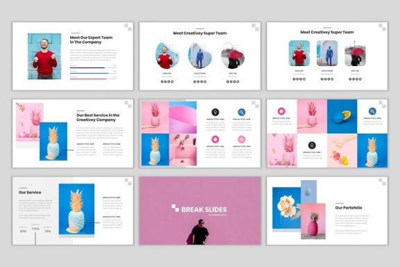 Creativey - Simple Color Pop Business PowerPoint Template