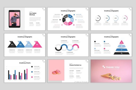 Creativey - Simple Color Pop Business PowerPoint Template