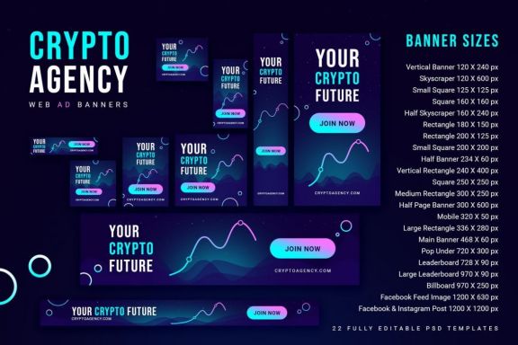 22 Banners Crypto Agency - Google Ads Web Banners