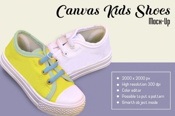 Kids Canvas Shoes Mock-up
