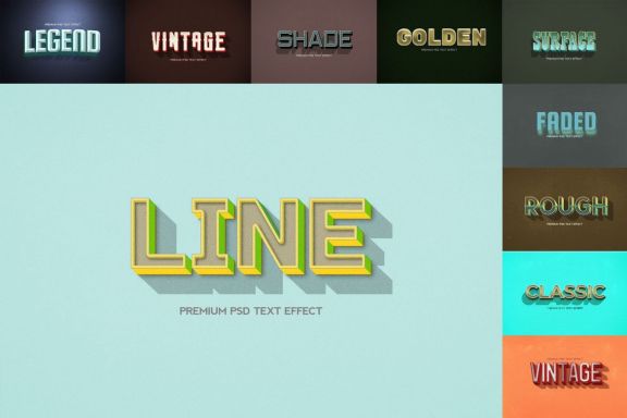 10 Retro Text Effect Template