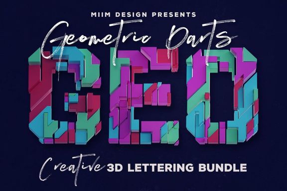 Geometric Parts – 3D Lettering