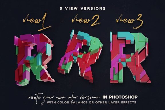 Geometric Parts – 3D Lettering