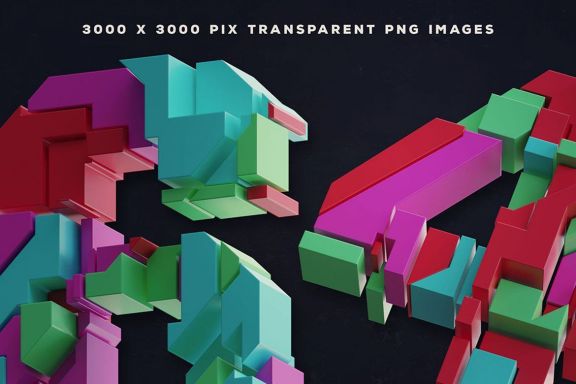 Geometric Parts – 3D Lettering