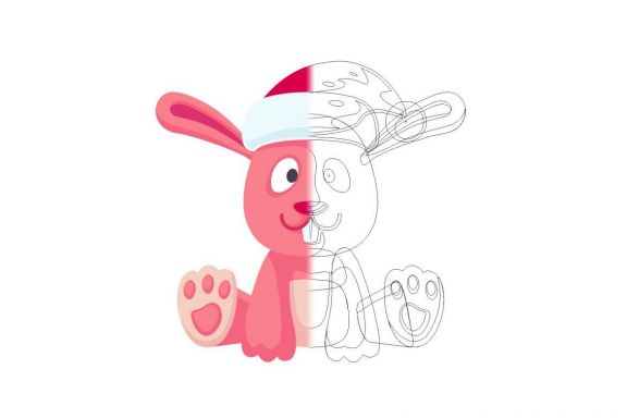 Christmas Cute Flat Animals Set