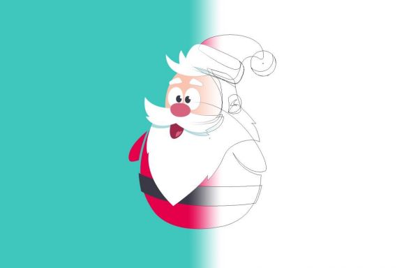 Christmas Cute Flat Characters Set