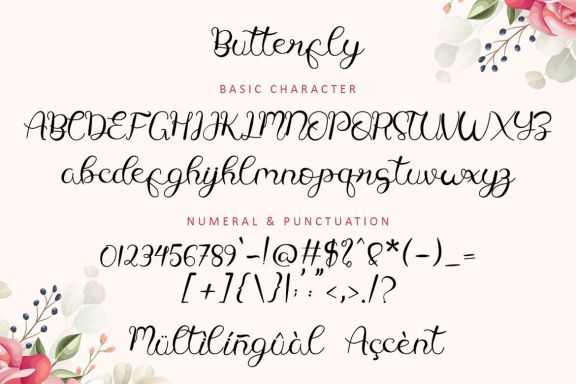 Butterfly - Modern Calligraphy 