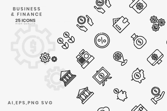 Icon Business Finance Line Style