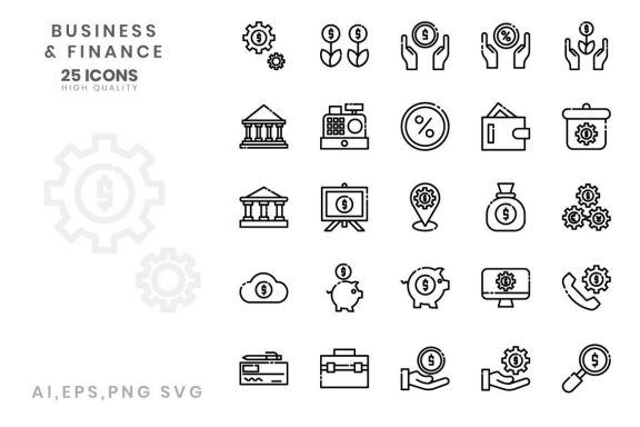 Icon Business Finance Line Style