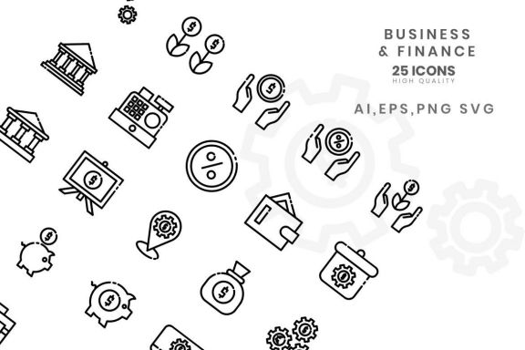 Icon Business Finance Line Style