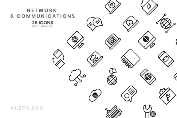 Icon Network & communications line