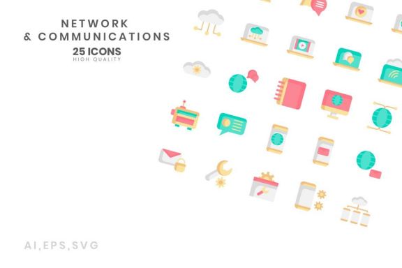 Network & communications Flat Color