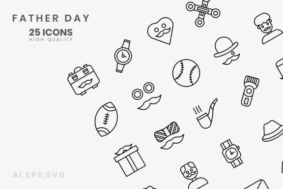 Icon father day Line