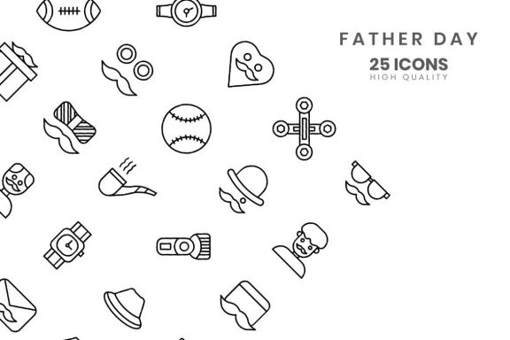 Icon father day Line