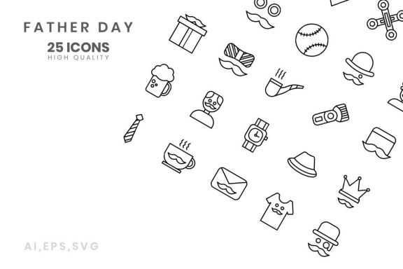 Icon father day Line