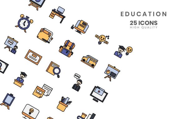 Icon Education Line Color