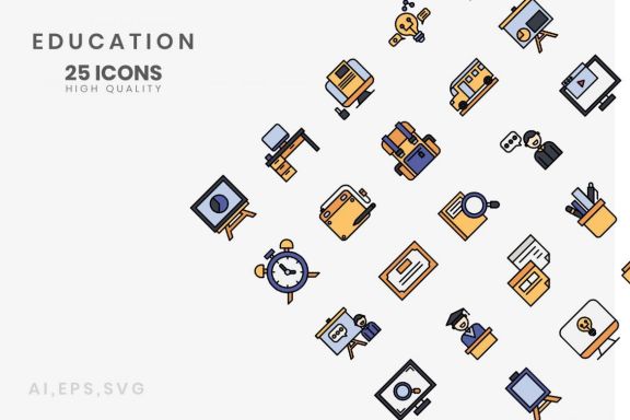 Icon Education Line Color