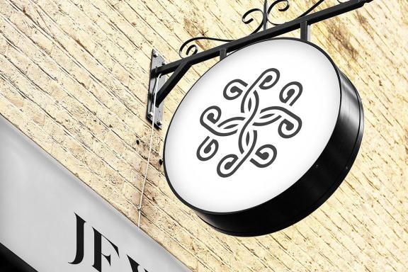 Hanging Wall Sign Mockup v1.0