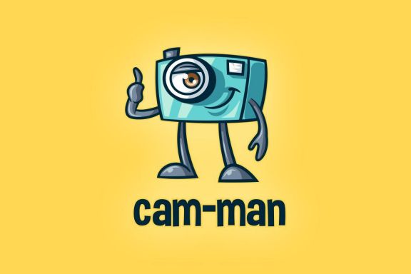 Retro Cartoon Camera Mascot Design