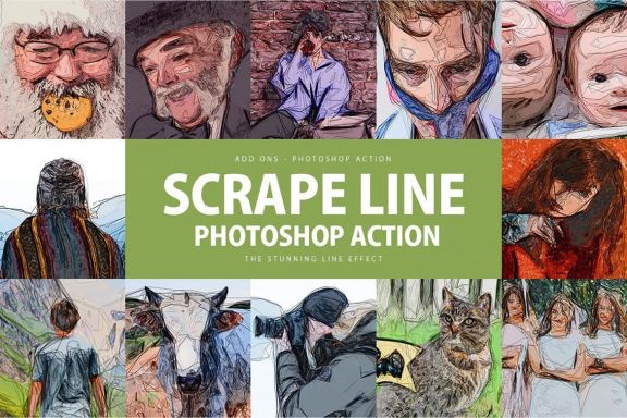 Scrape Line Photoshop Action