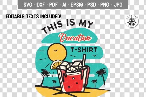 Summer Vacation T-Shirt Print Vector - Retro Logo