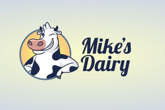 Cartoon Cow Mascot Logo