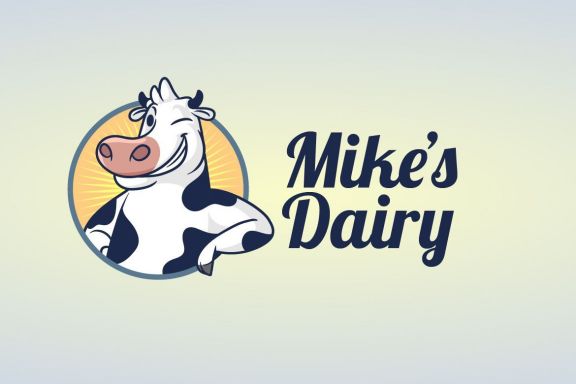 Cartoon Cow Mascot Logo