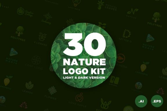 Set of 30 Nature Eco Logos