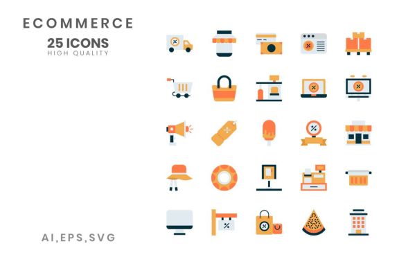 Icon Ecommerce Flat Color