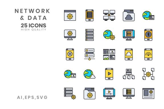Icon Network & data Line Color
