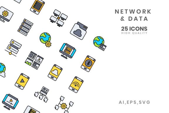 Icon Network & data Line Color
