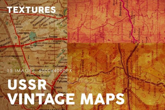 Vintage USSR Map Textures